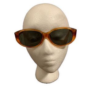 Hand Polished Vintage Womens Orange Brown Clear Long Sunglasses #49